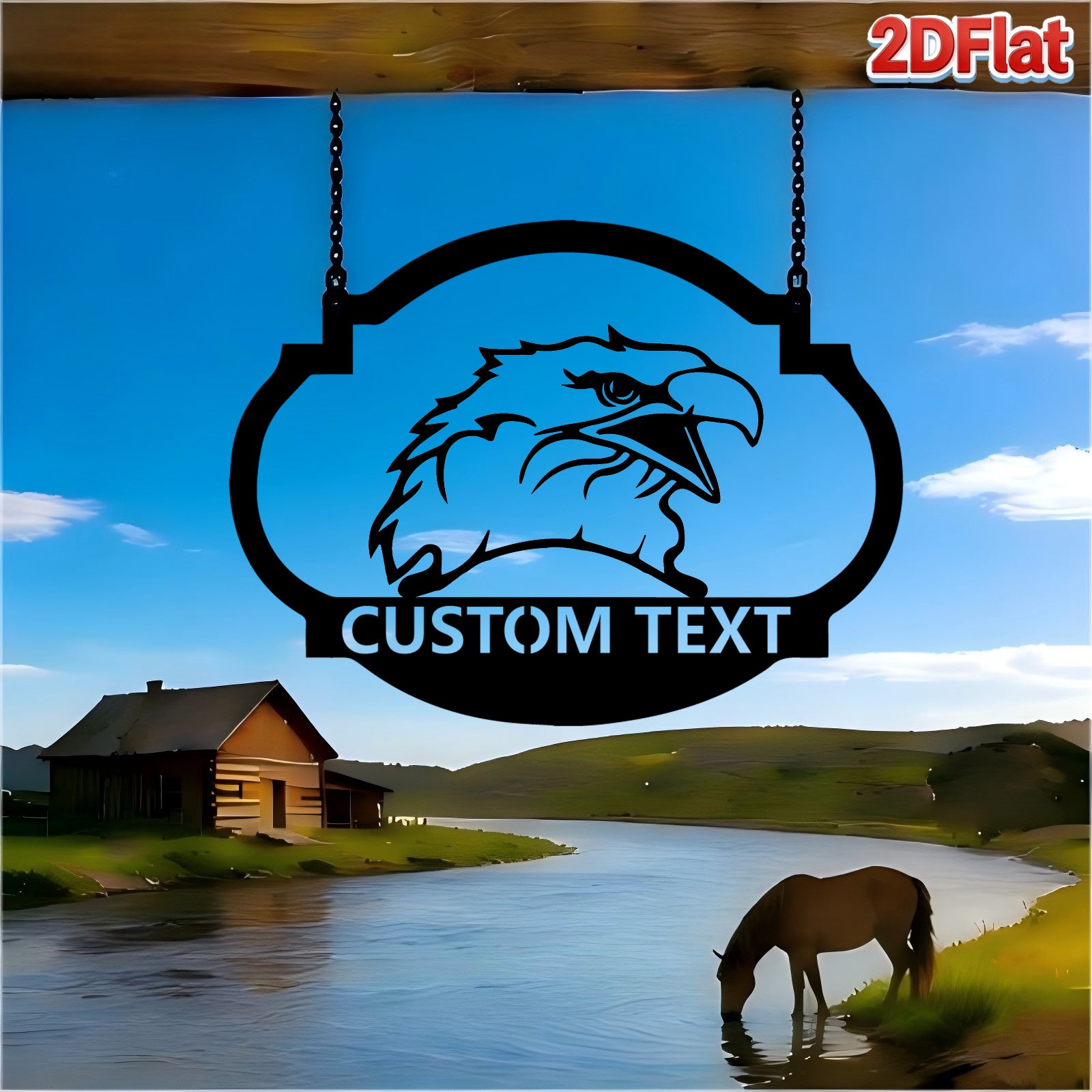 Custom Eagle Head Metal Sign