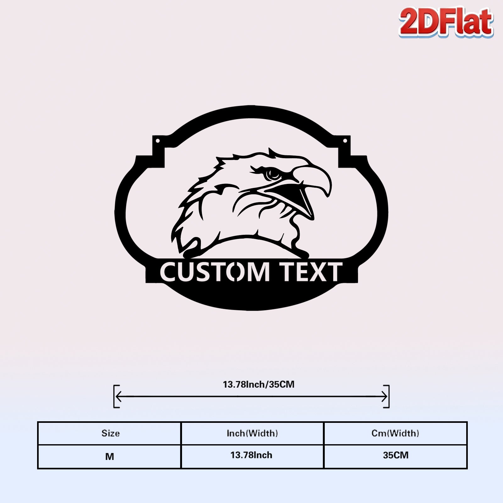 Custom Eagle Head Metal Sign