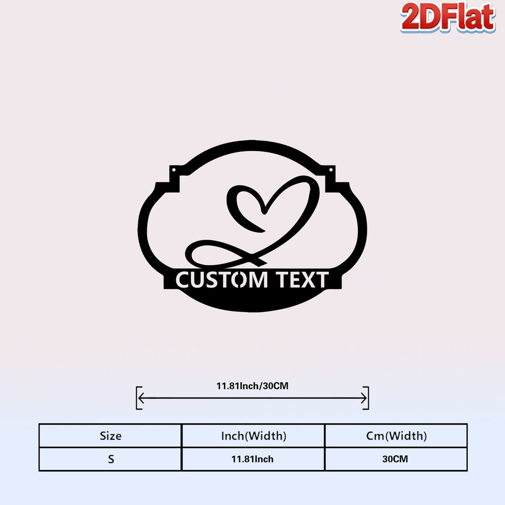 Custom Heart & Infinity Symbol Metal Sign