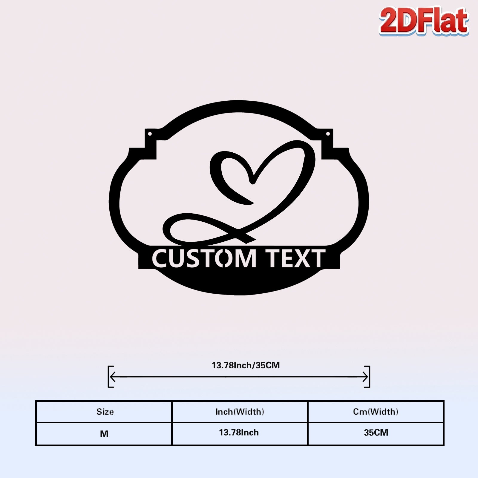 Custom Heart & Infinity Symbol Metal Sign