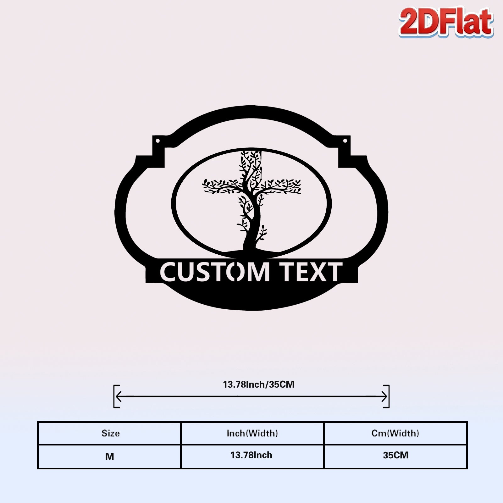 Custom Oval Frame Tree Silhouette Metal Sign