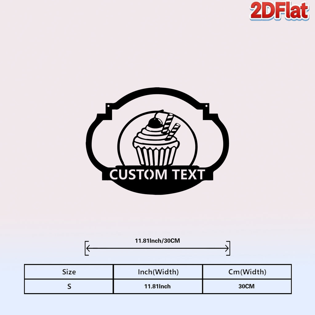 Custom Cupcake with Cherry Metal Sign