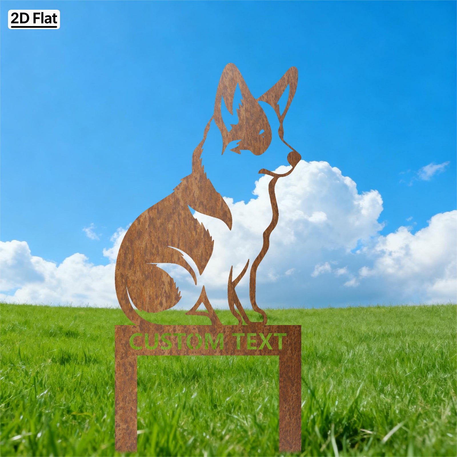Bespoke Corgi Silhouette Metal Stake