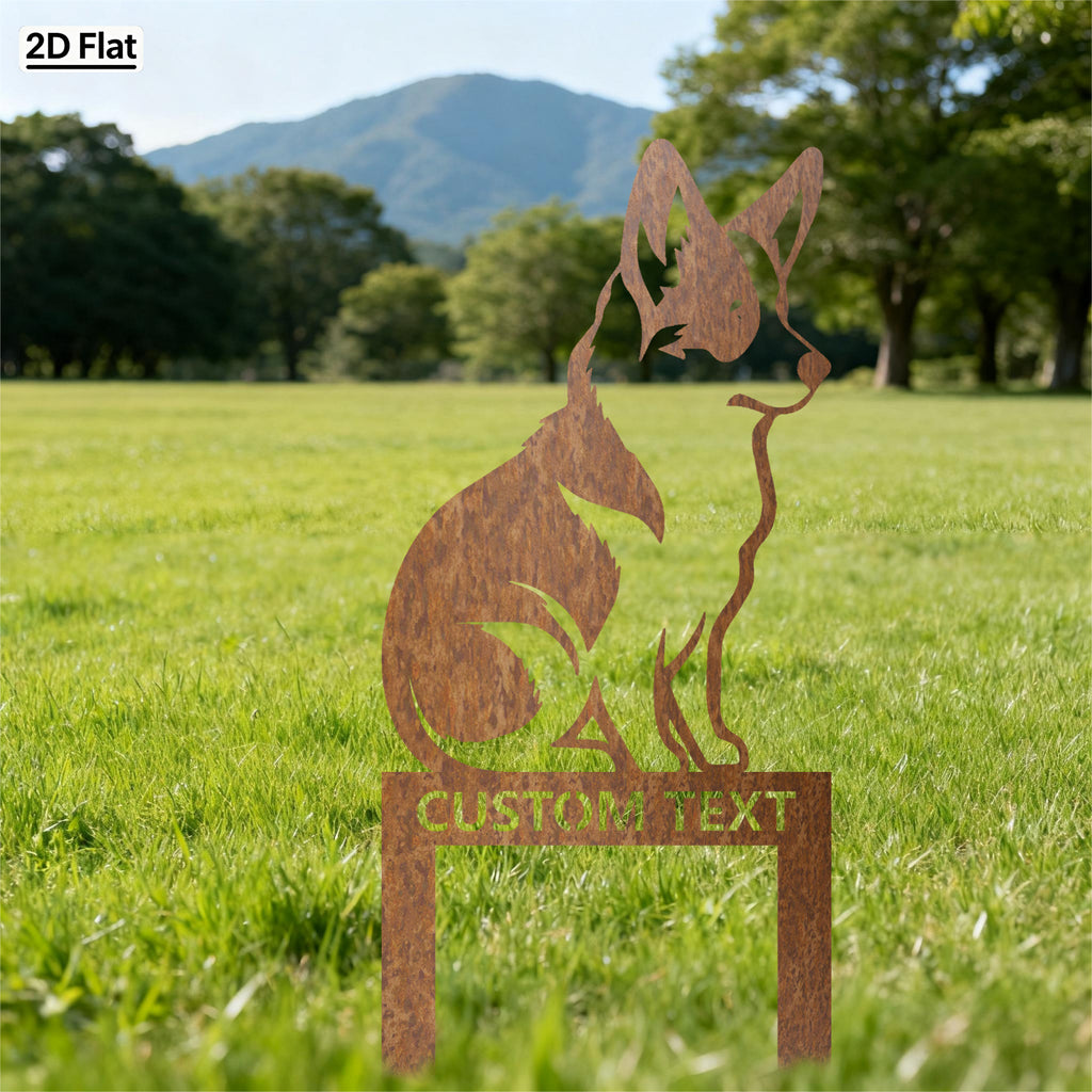 Bespoke Corgi Silhouette Metal Stake