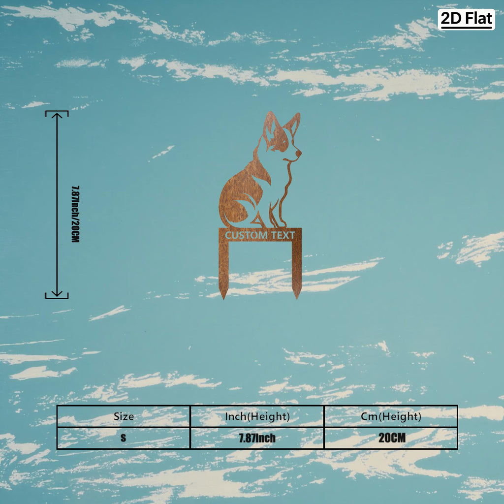 Bespoke Corgi Silhouette Metal Stake