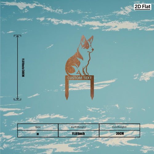 Bespoke Corgi Silhouette Metal Stake