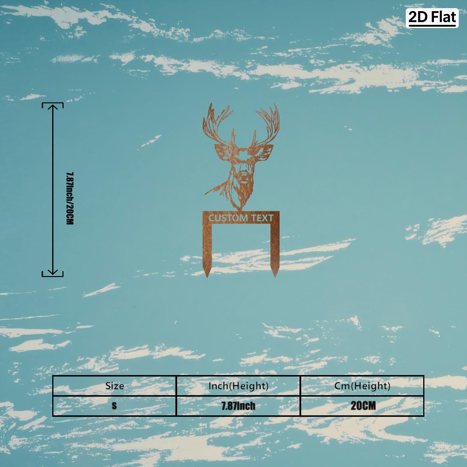 Custom Deer Head Metal Garden Stake