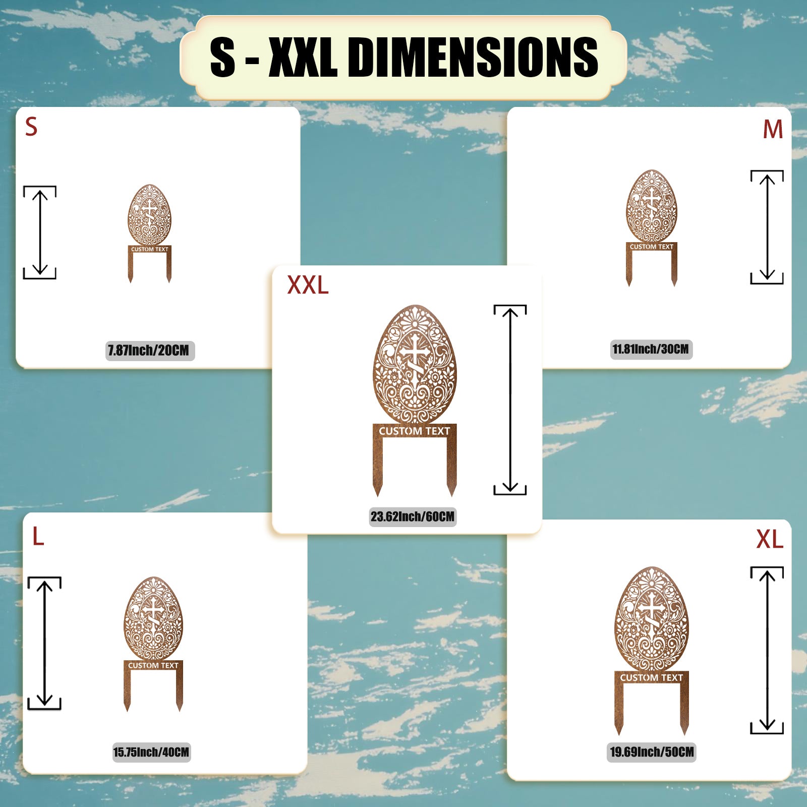 Custom Cross & Anchor Easter Egg Metal Stake