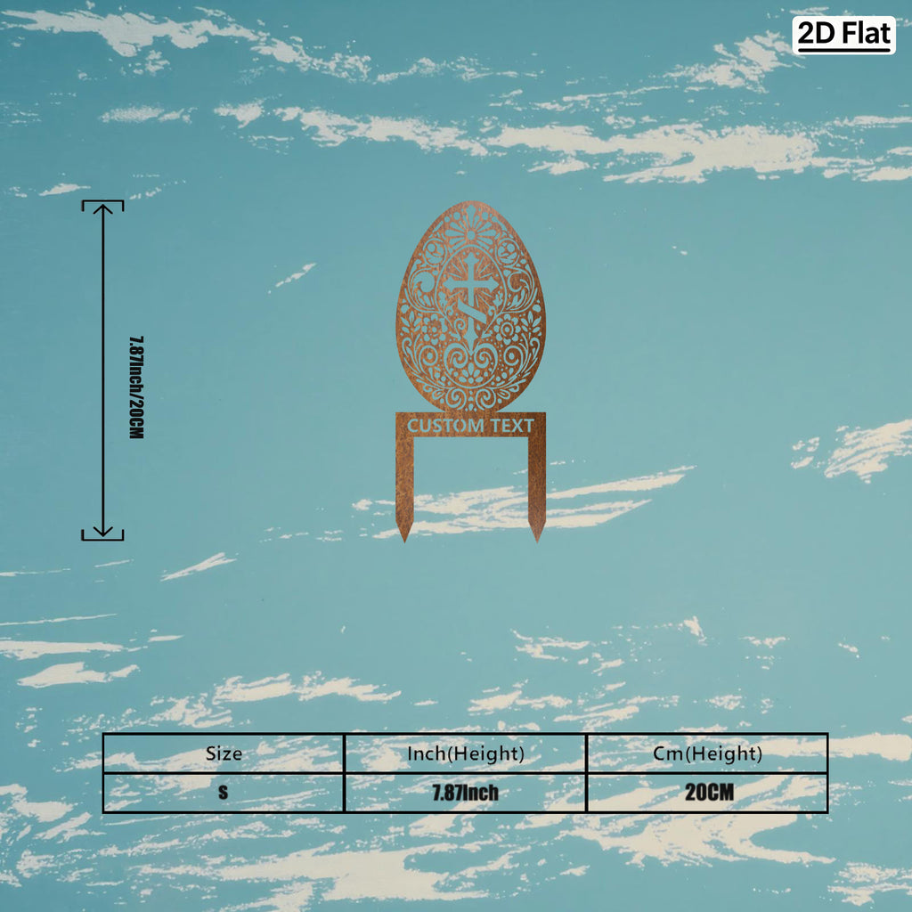Custom Cross & Anchor Easter Egg Metal Stake