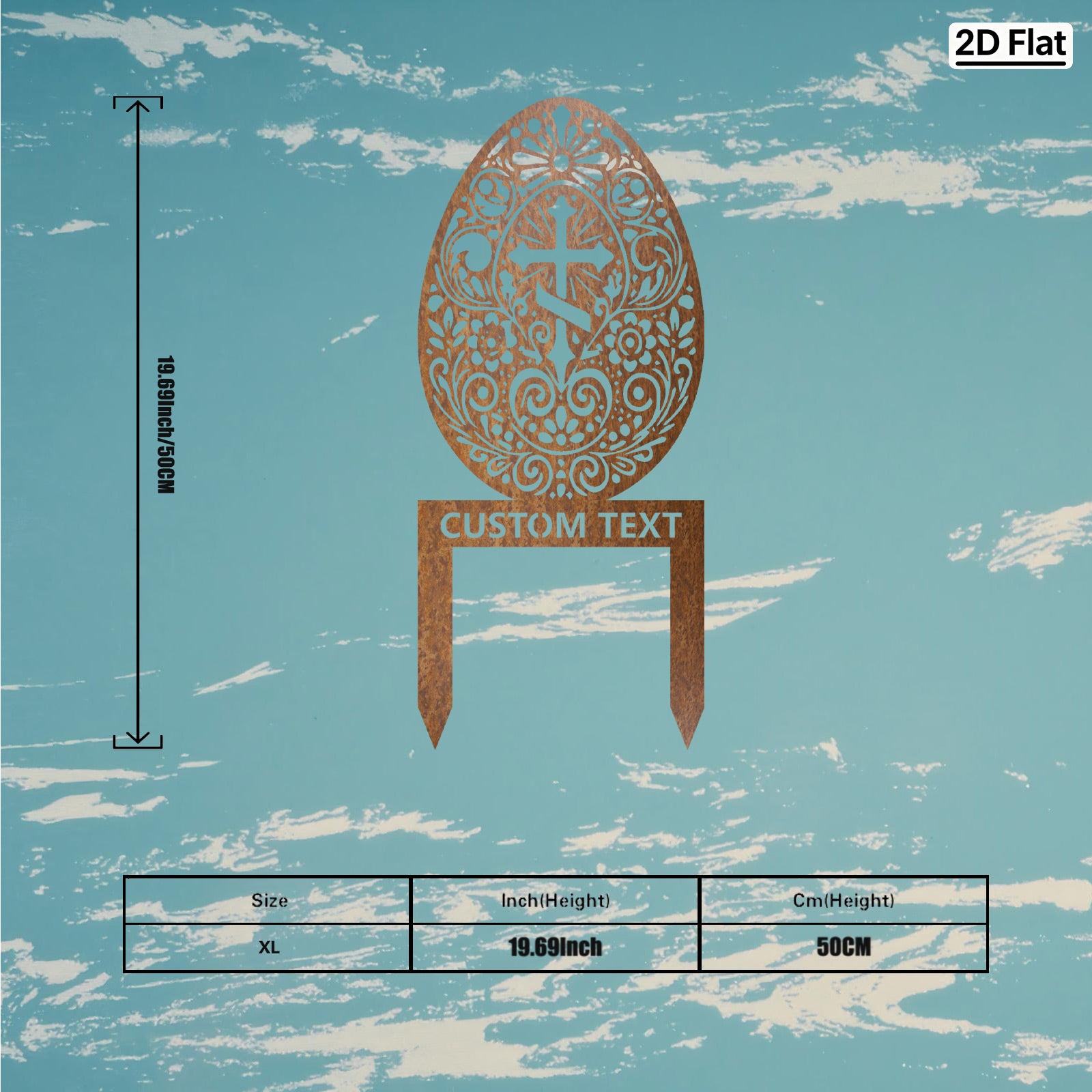 Custom Cross & Anchor Easter Egg Metal Stake