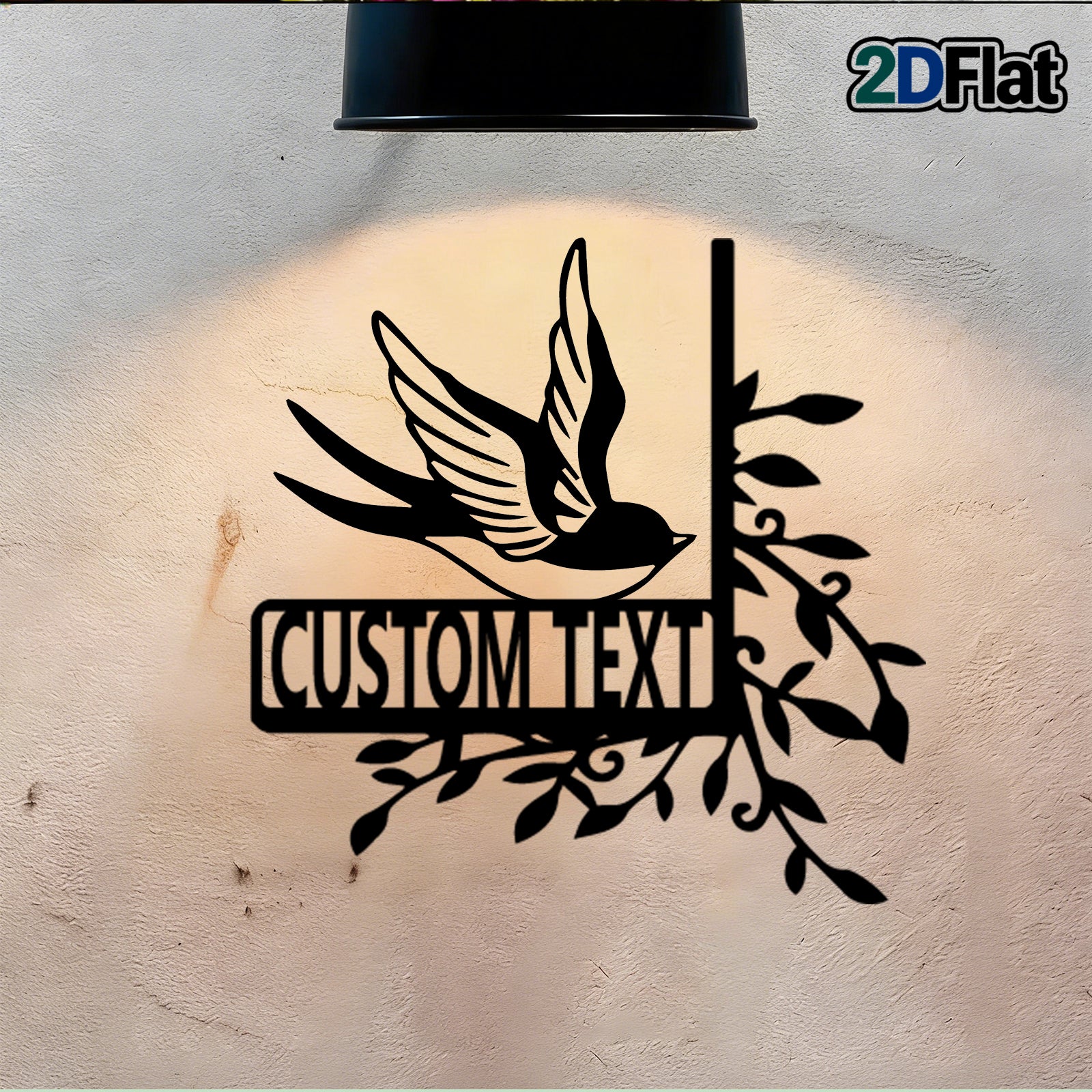 Personalized Flying Swallow Metal House Number Sign