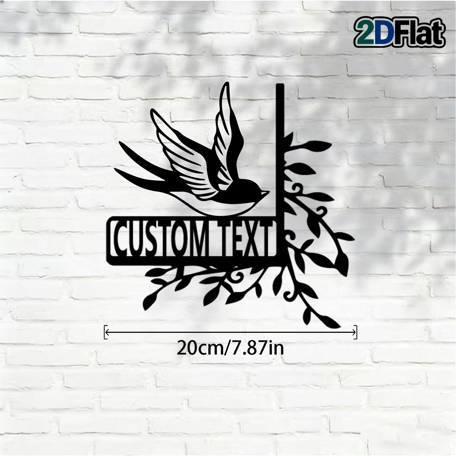 Personalized Flying Swallow Metal House Number Sign