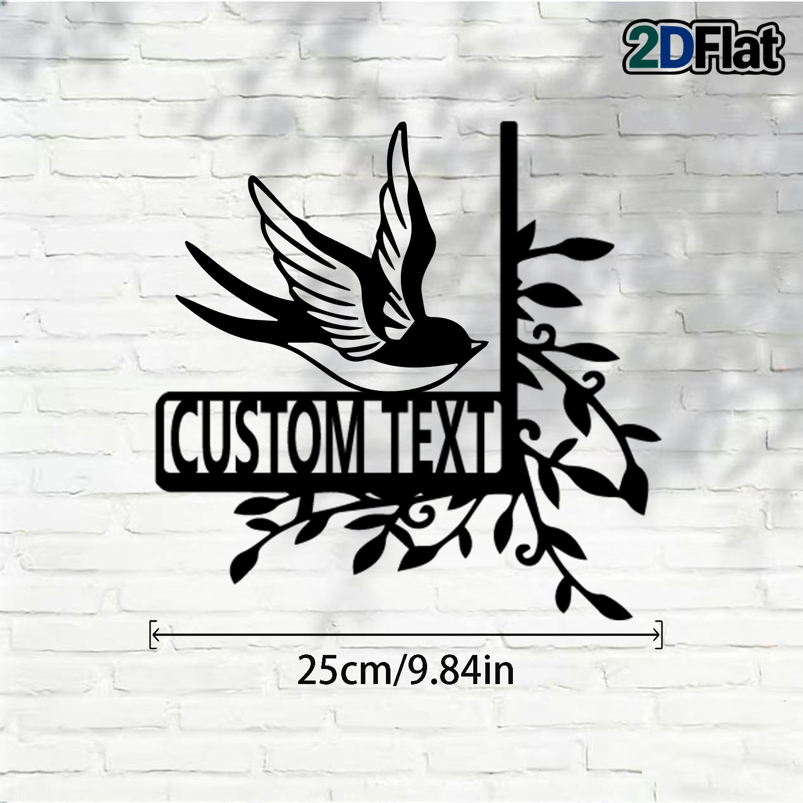 Personalized Flying Swallow Metal House Number Sign