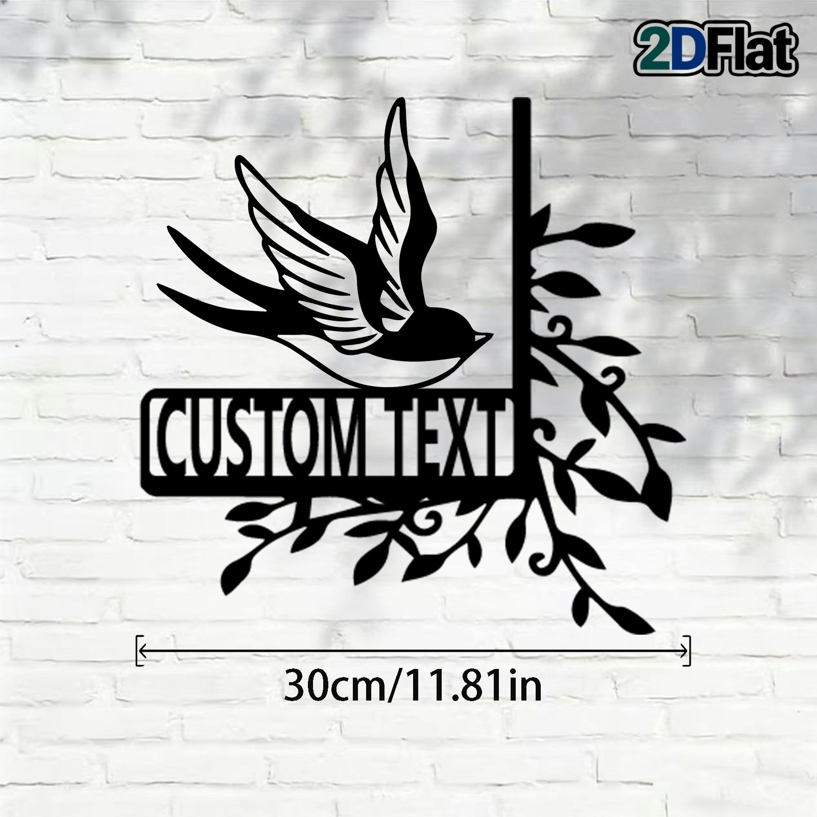 Personalized Flying Swallow Metal House Number Sign