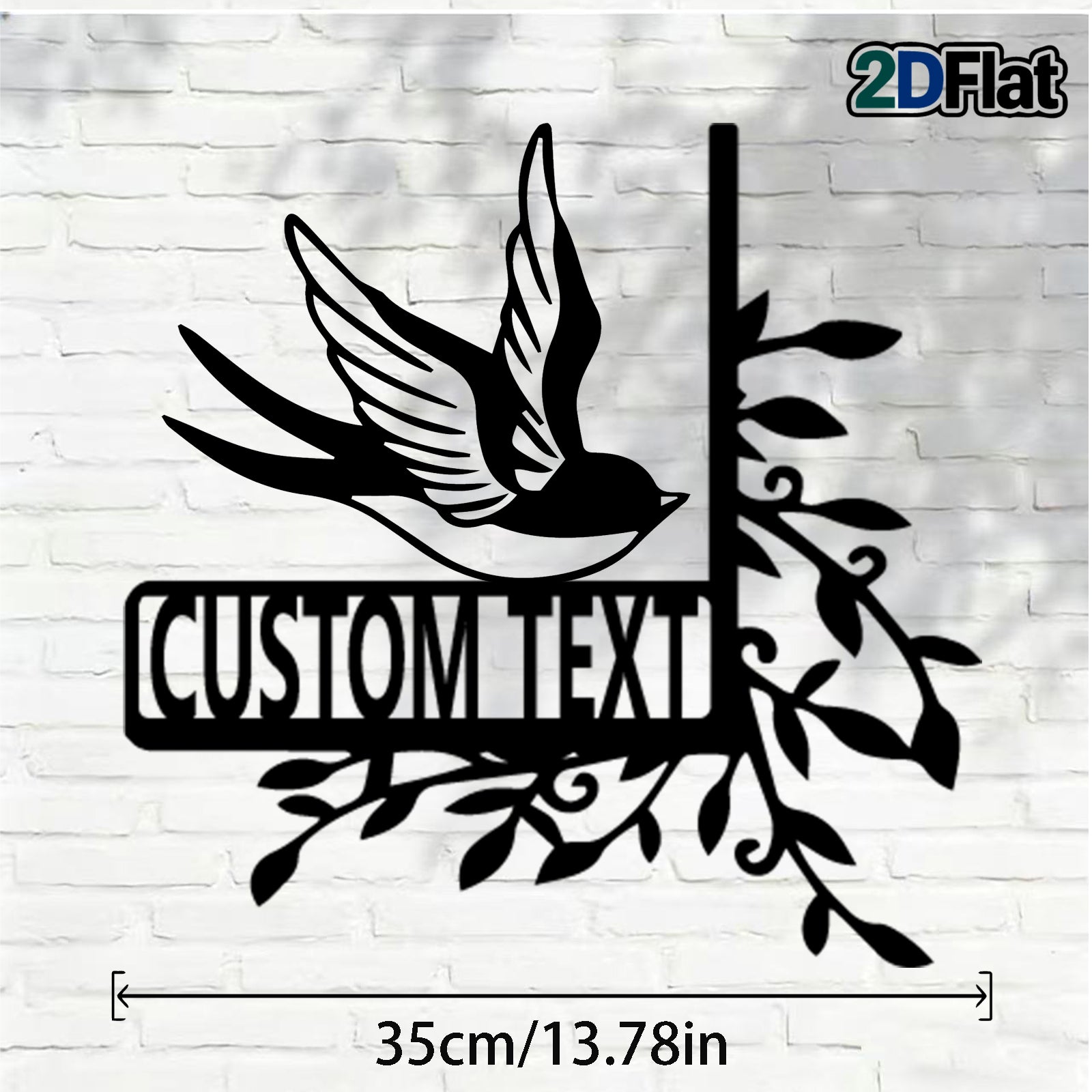 Personalized Flying Swallow Metal House Number Sign