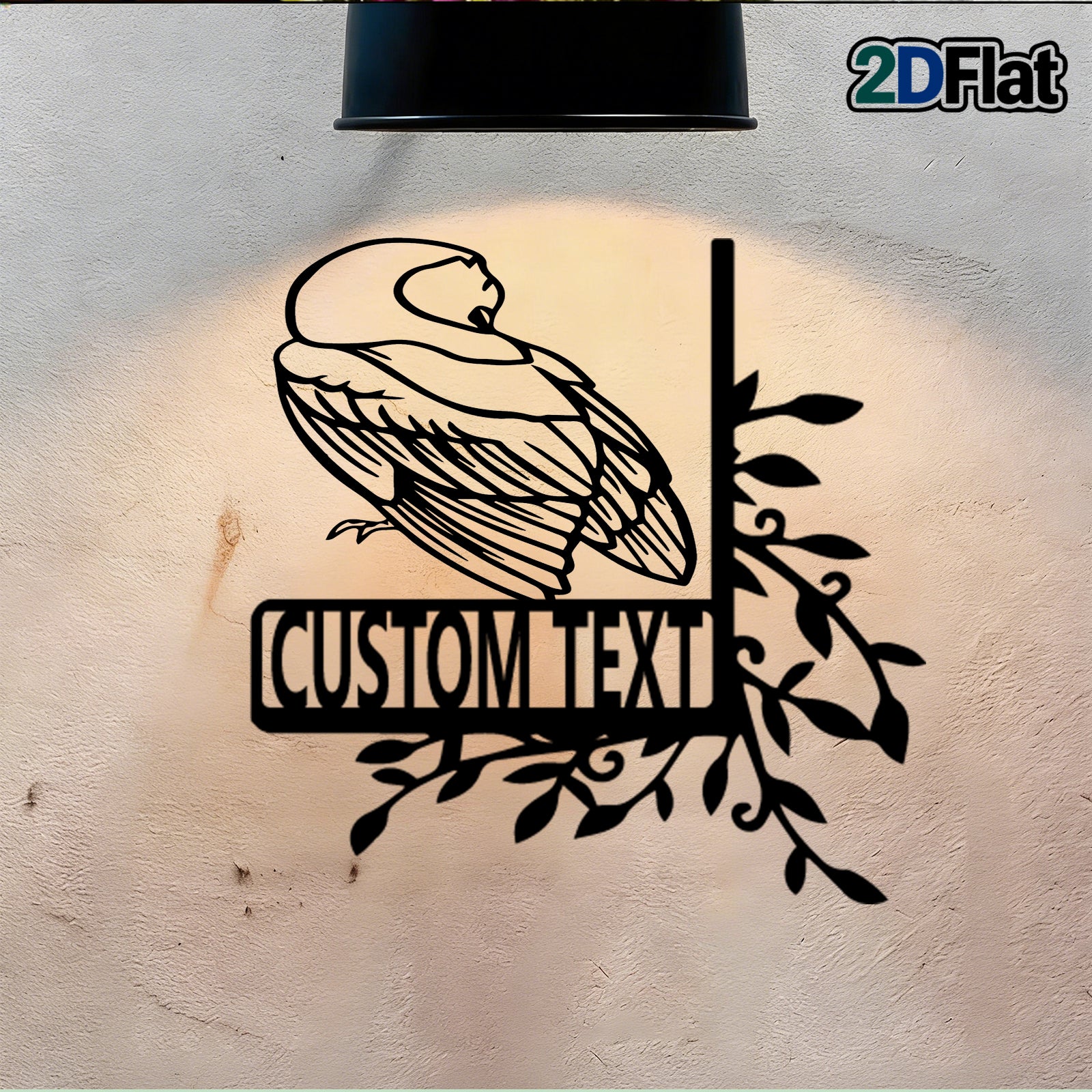 Personalized Minimalist Bird Metal House Number Sign