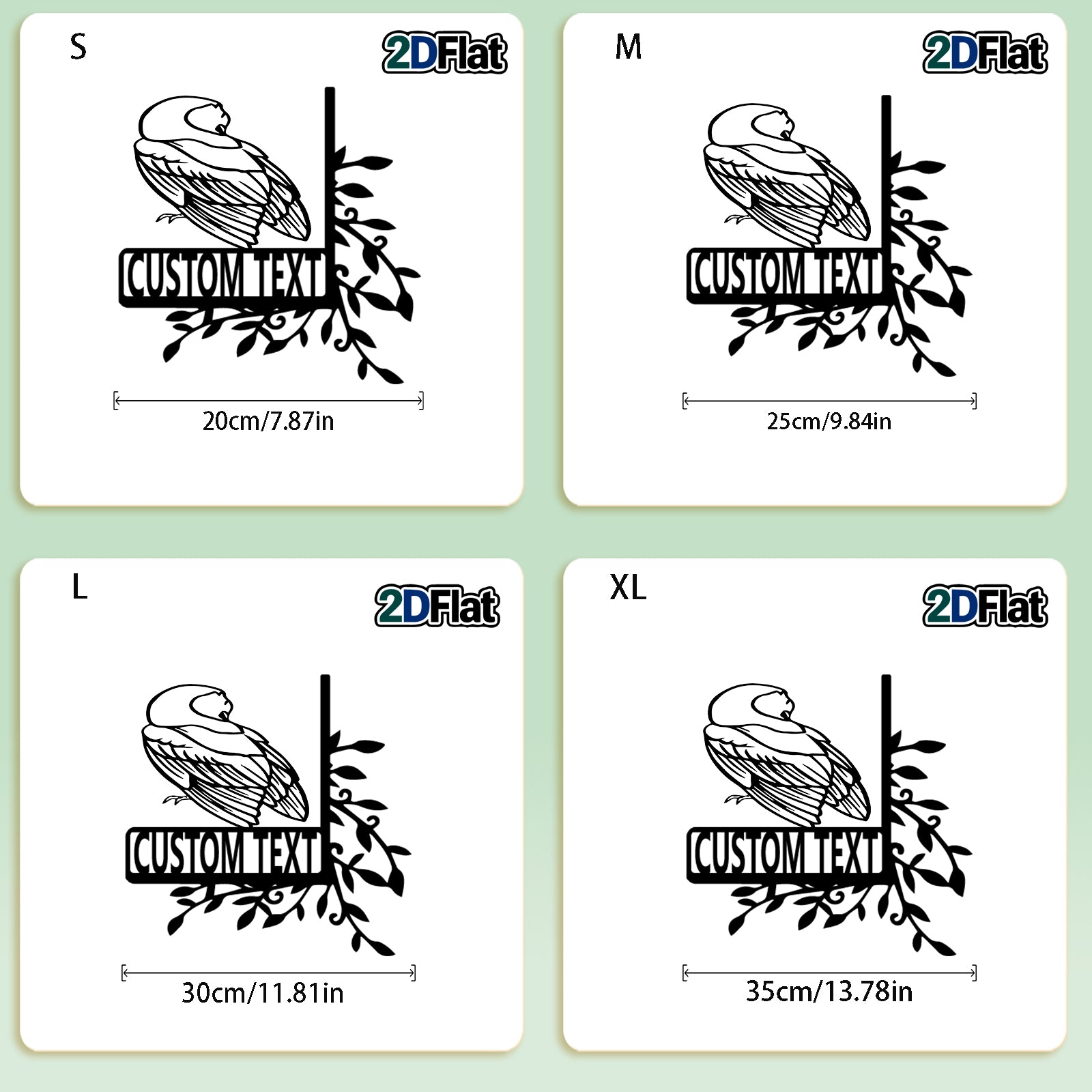 Personalized Minimalist Bird Metal House Number Sign