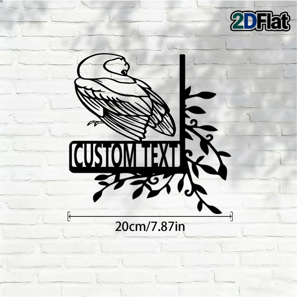 Personalized Minimalist Bird Metal House Number Sign