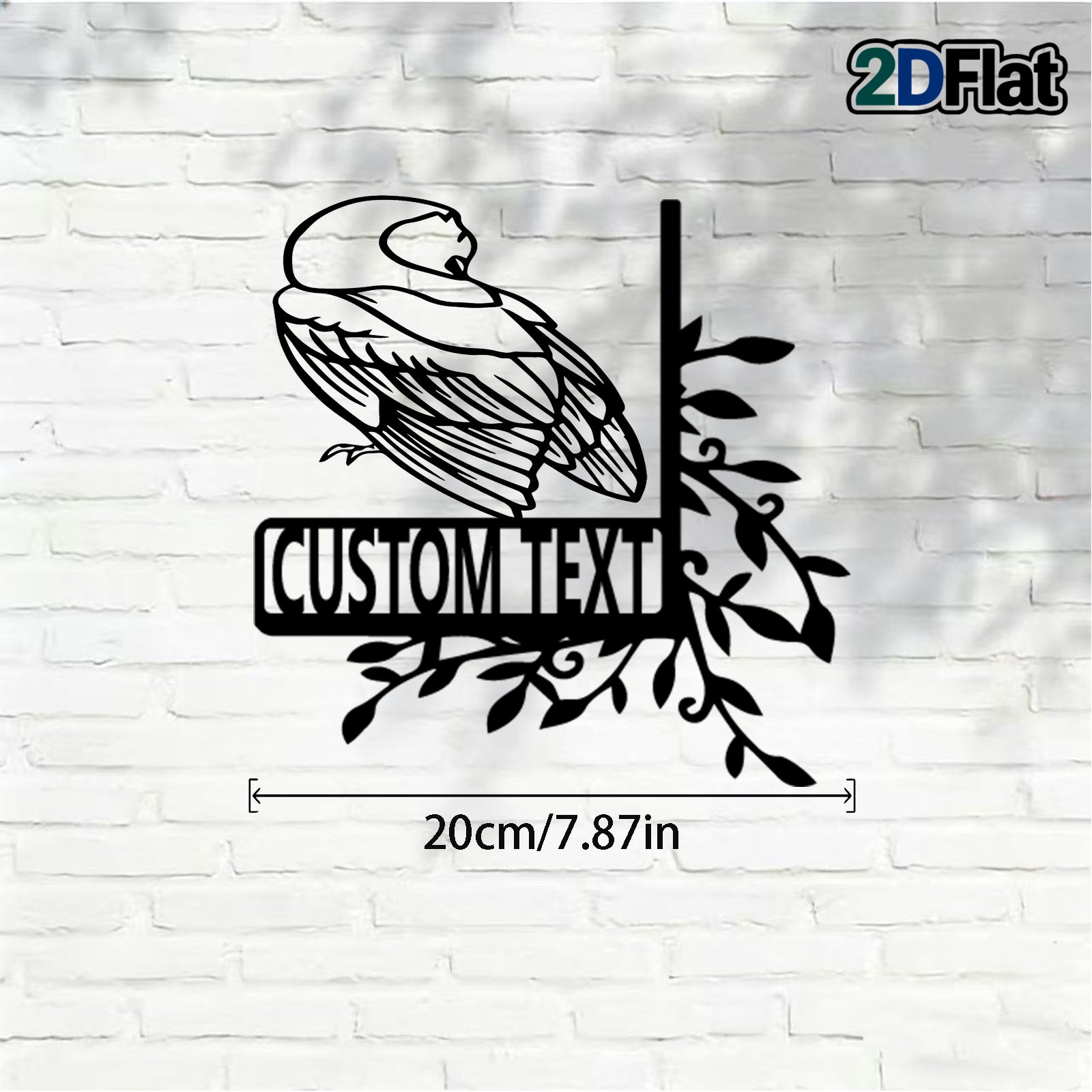 Personalized Minimalist Bird Metal House Number Sign