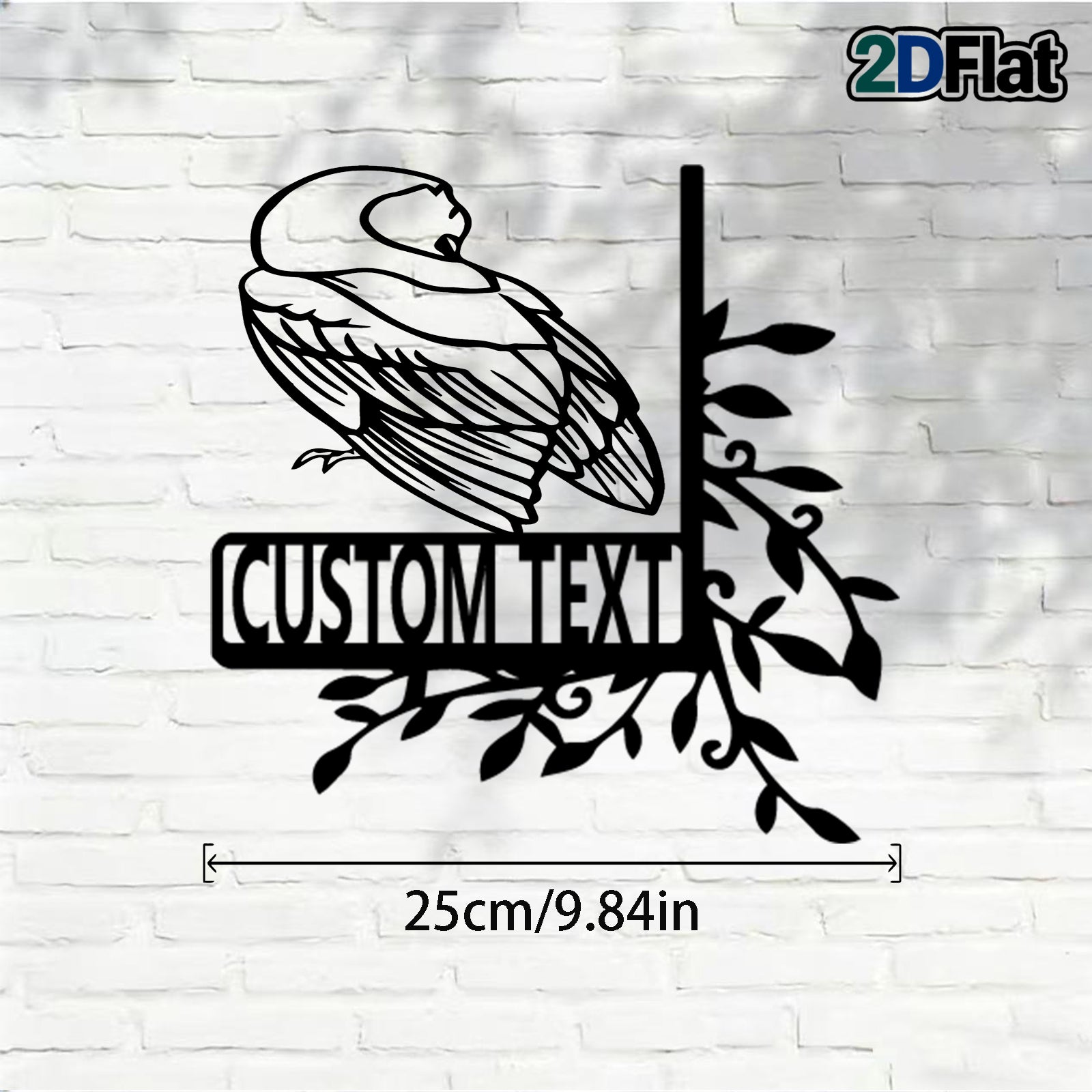 Personalized Minimalist Bird Metal House Number Sign