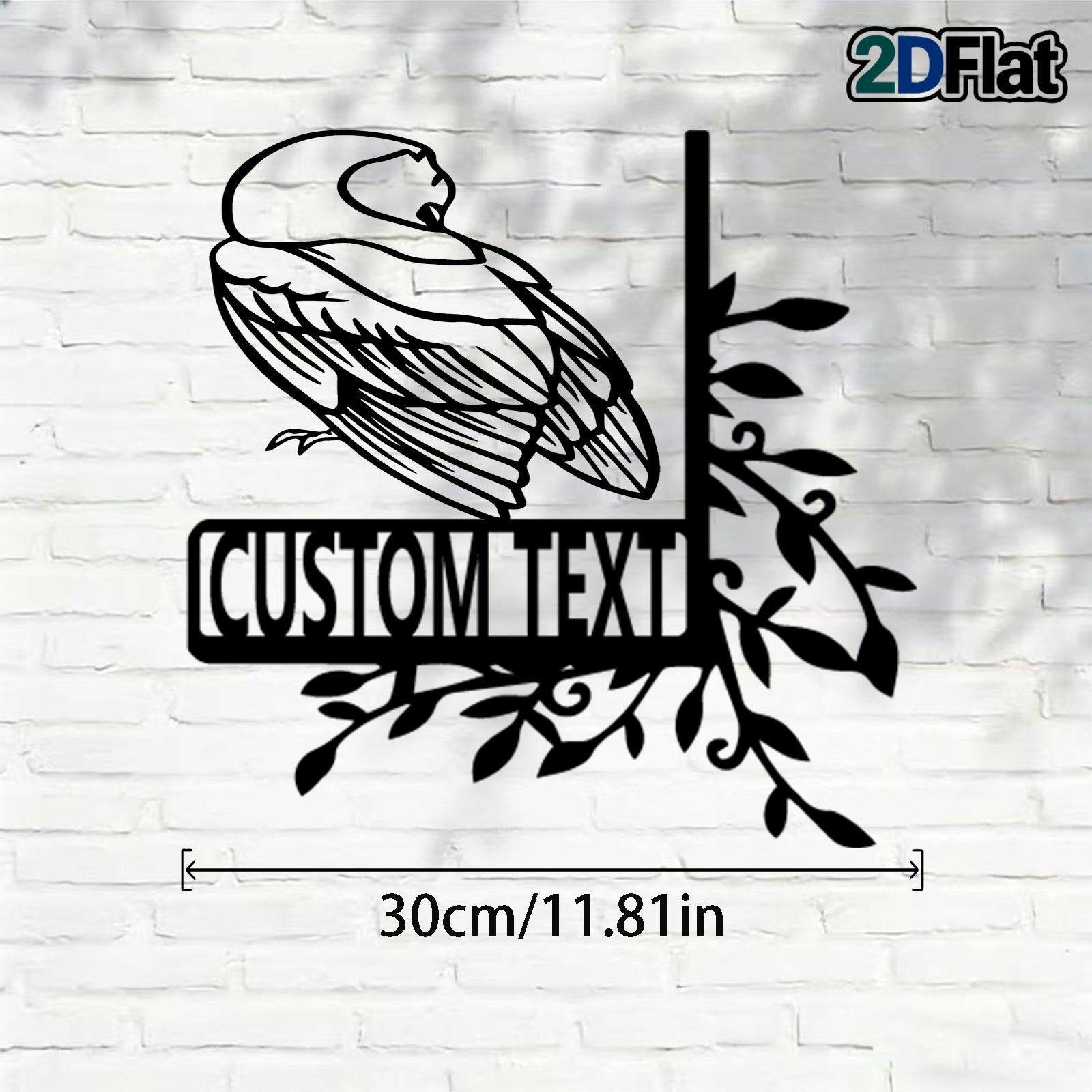 Personalized Minimalist Bird Metal House Number Sign