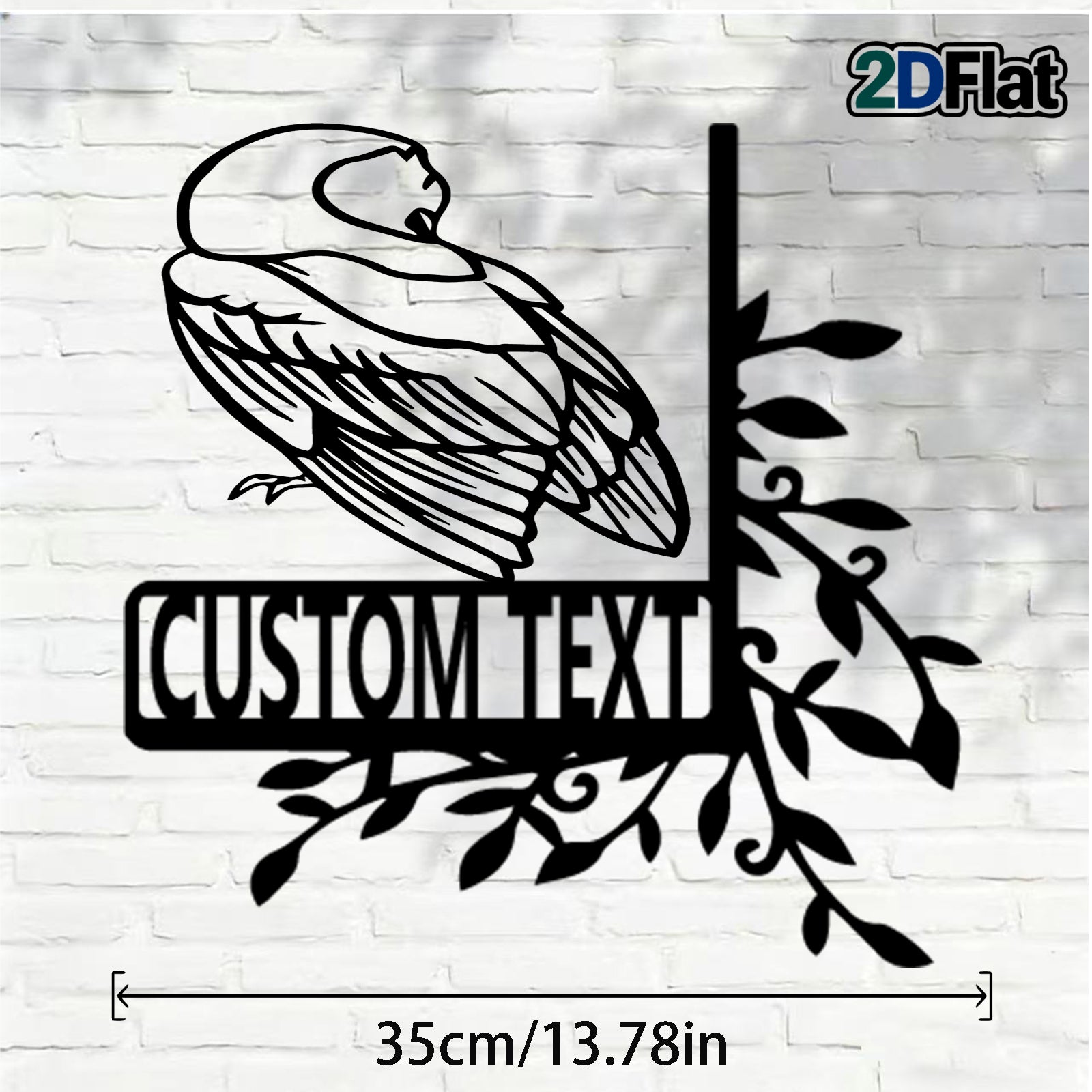 Personalized Minimalist Bird Metal House Number Sign