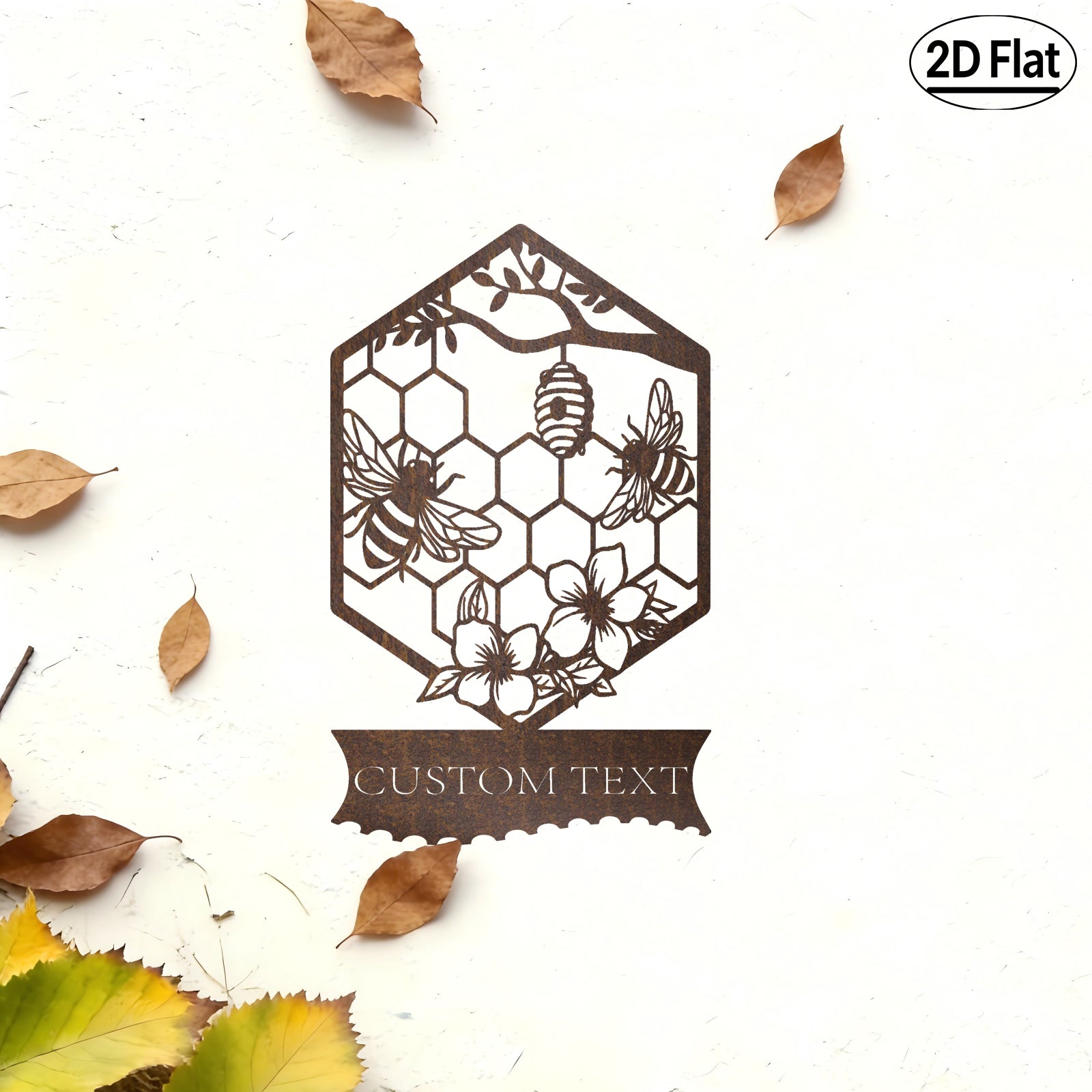 Custom Honeycomb Bee Metal Wall Sculpture