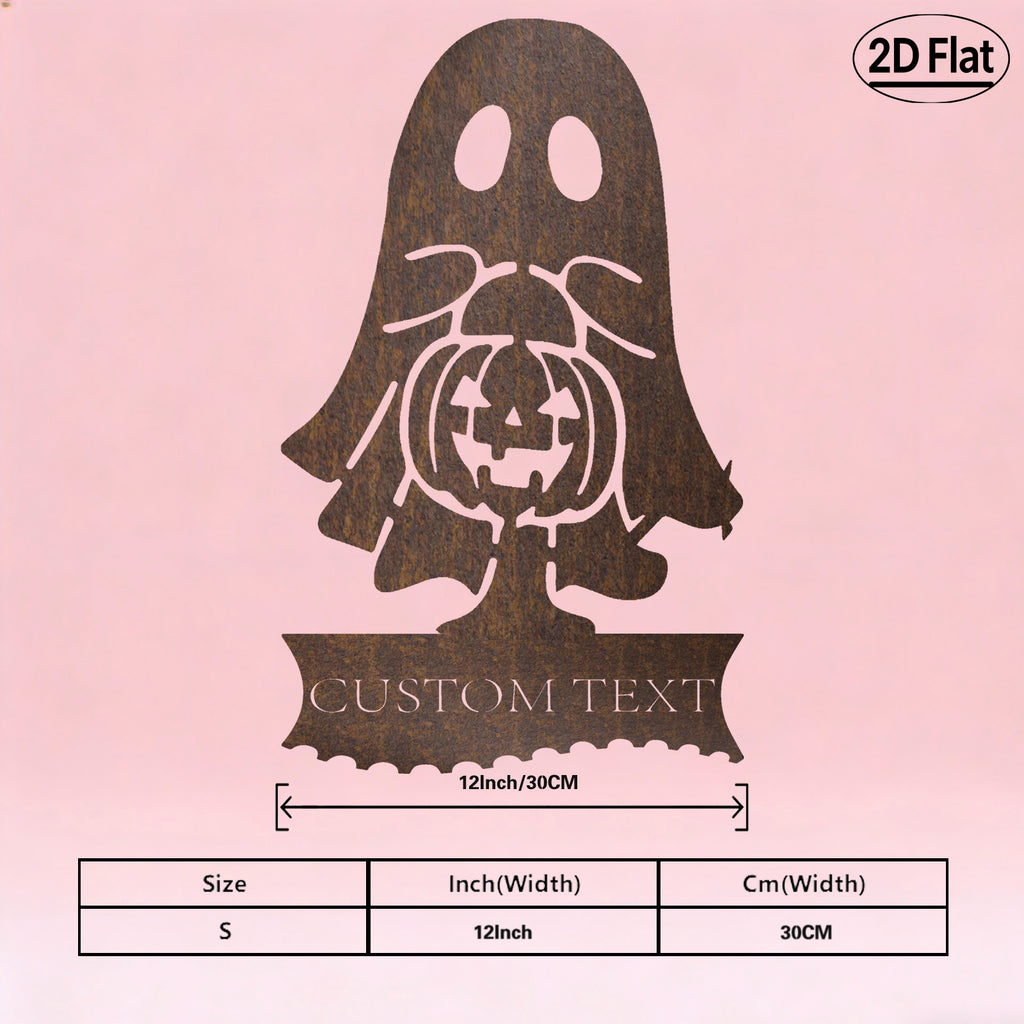 Custom Ghost Jack-o'-lantern Metal Wall Sculpture