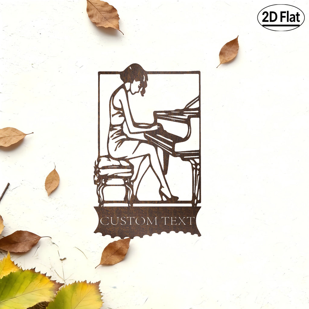 Custom Piano Musician Metal Wall Sculpture