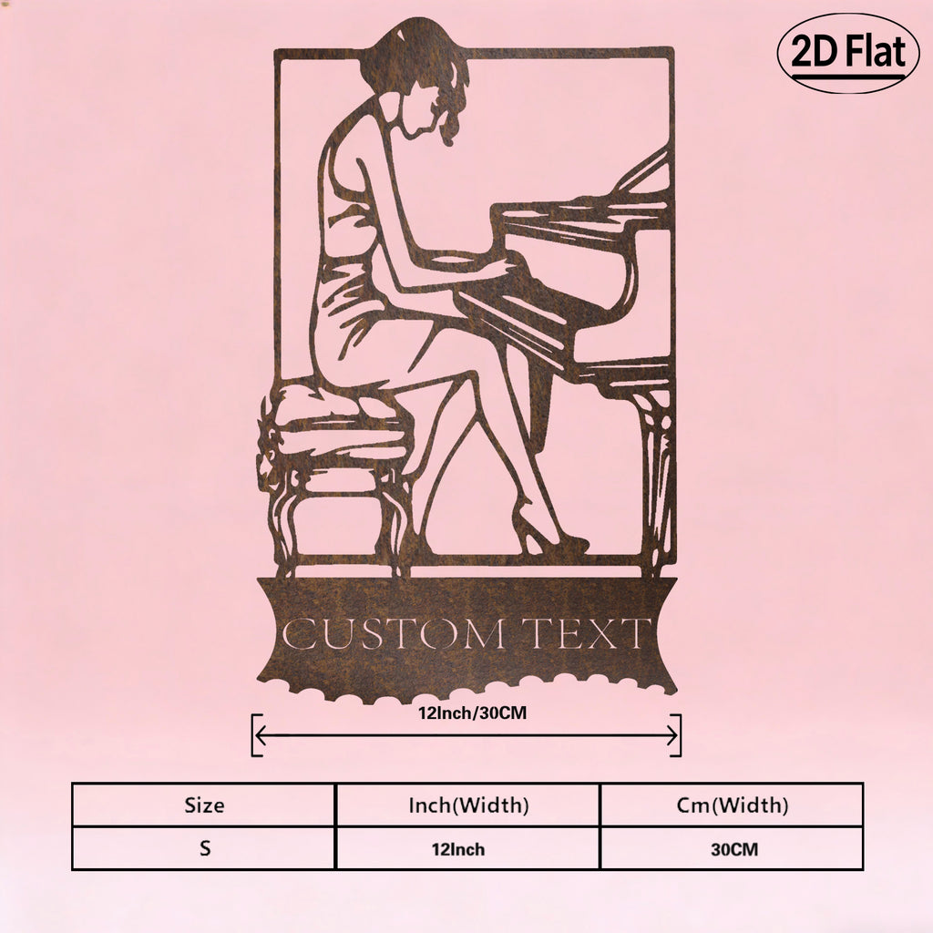 Custom Piano Musician Metal Wall Sculpture