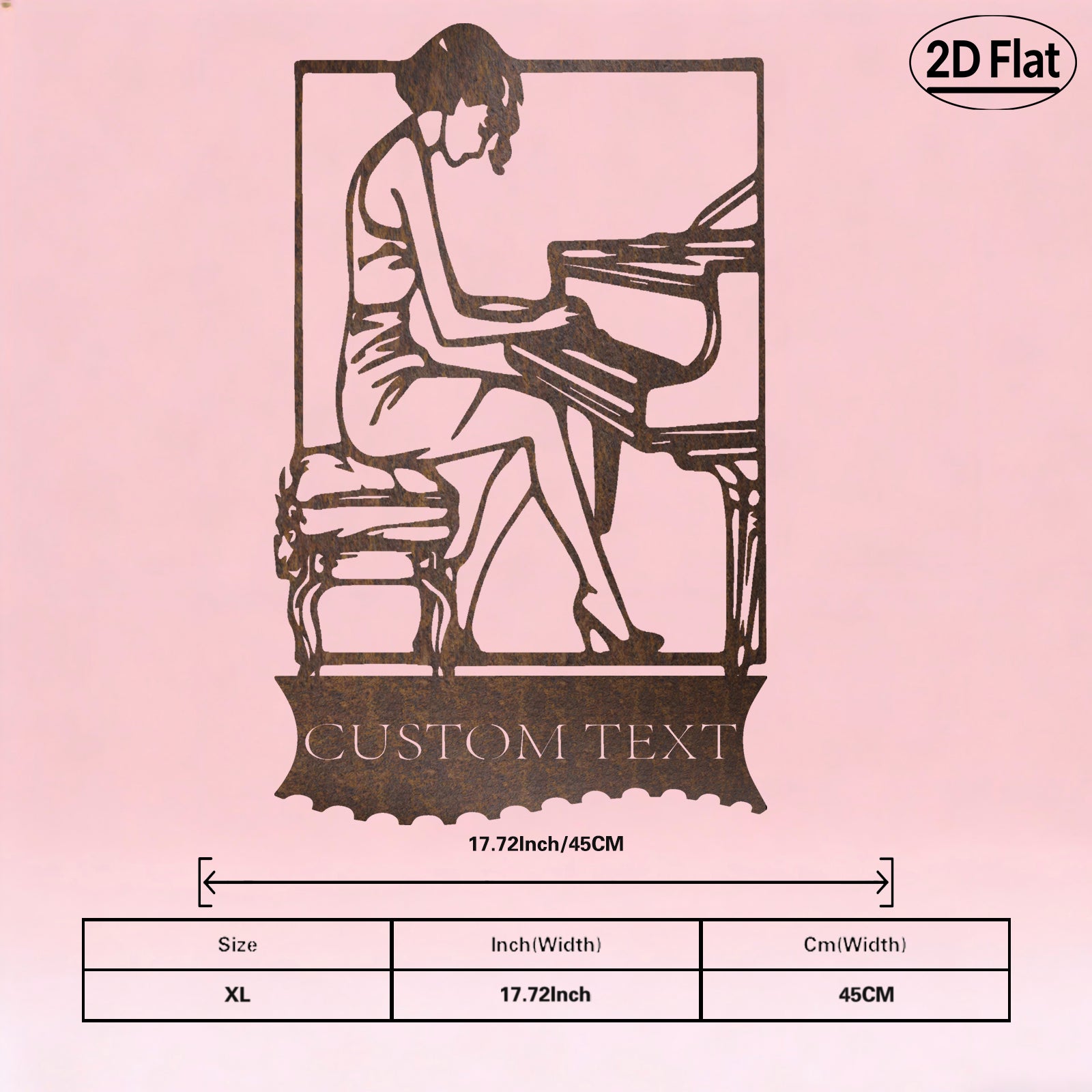 Custom Piano Musician Metal Wall Sculpture