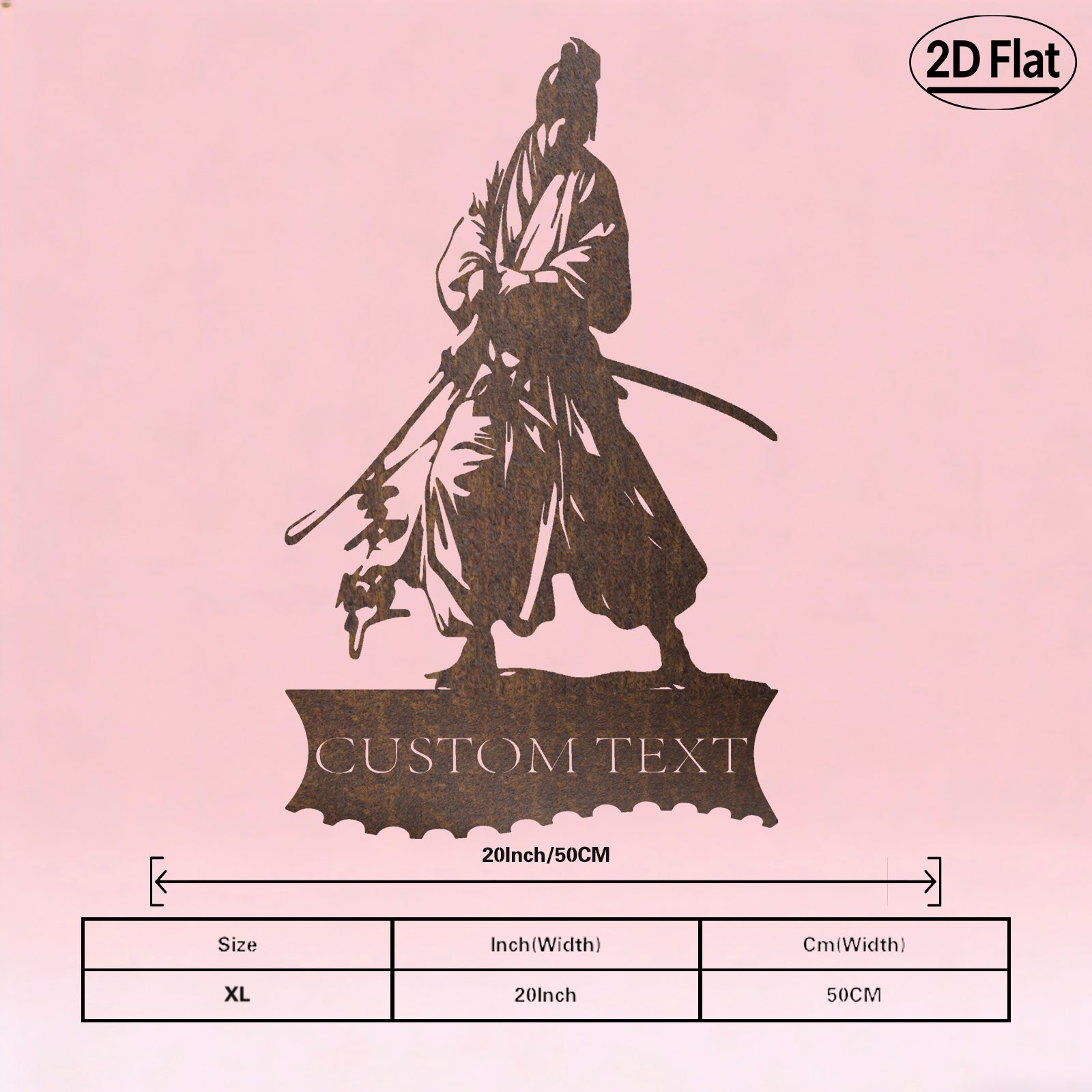 Custom Samurai Katana Metal Wall Sculpture