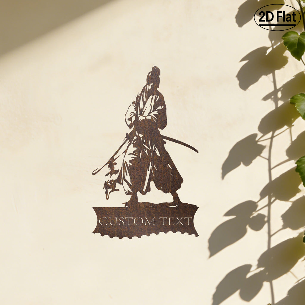 Custom Samurai Katana Metal Wall Sculpture