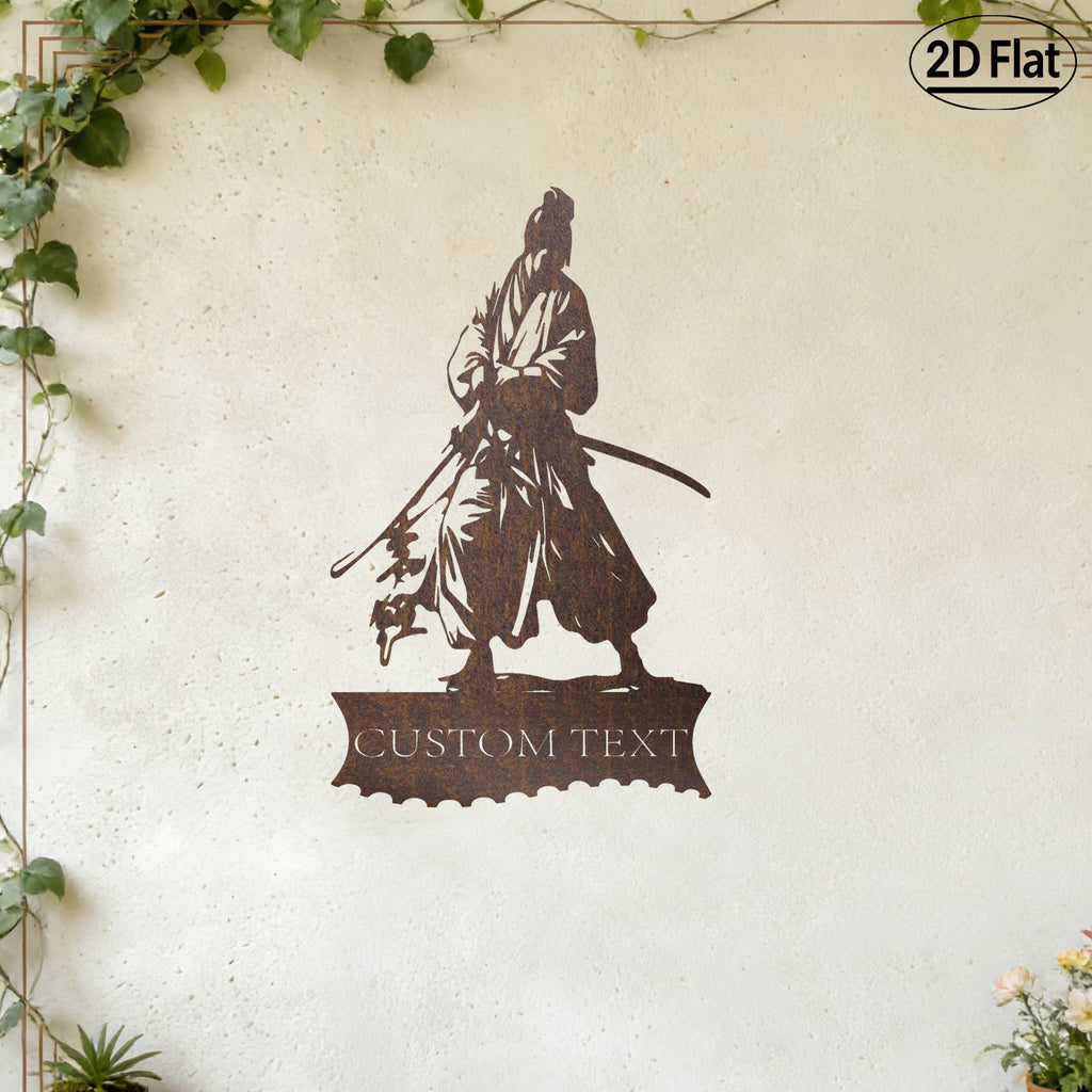 Custom Samurai Katana Metal Wall Sculpture