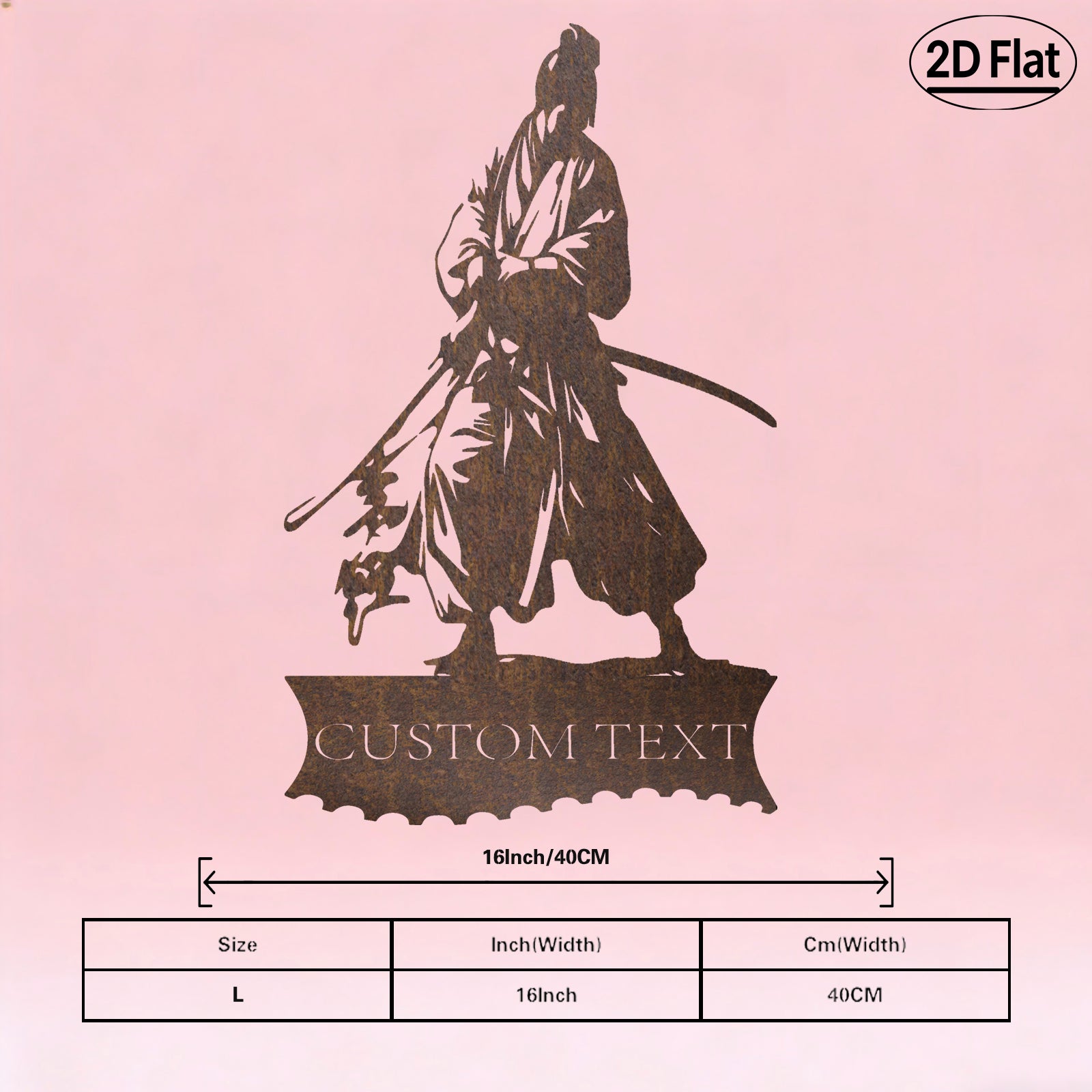 Custom Samurai Katana Metal Wall Sculpture