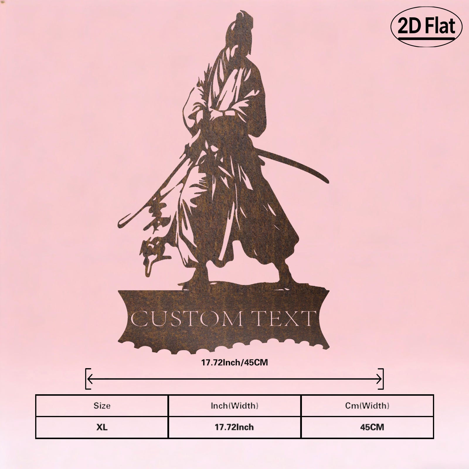 Custom Samurai Katana Metal Wall Sculpture